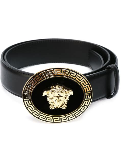 versace jeans couture men round logo leather belt|Versace men's belts on clearance.